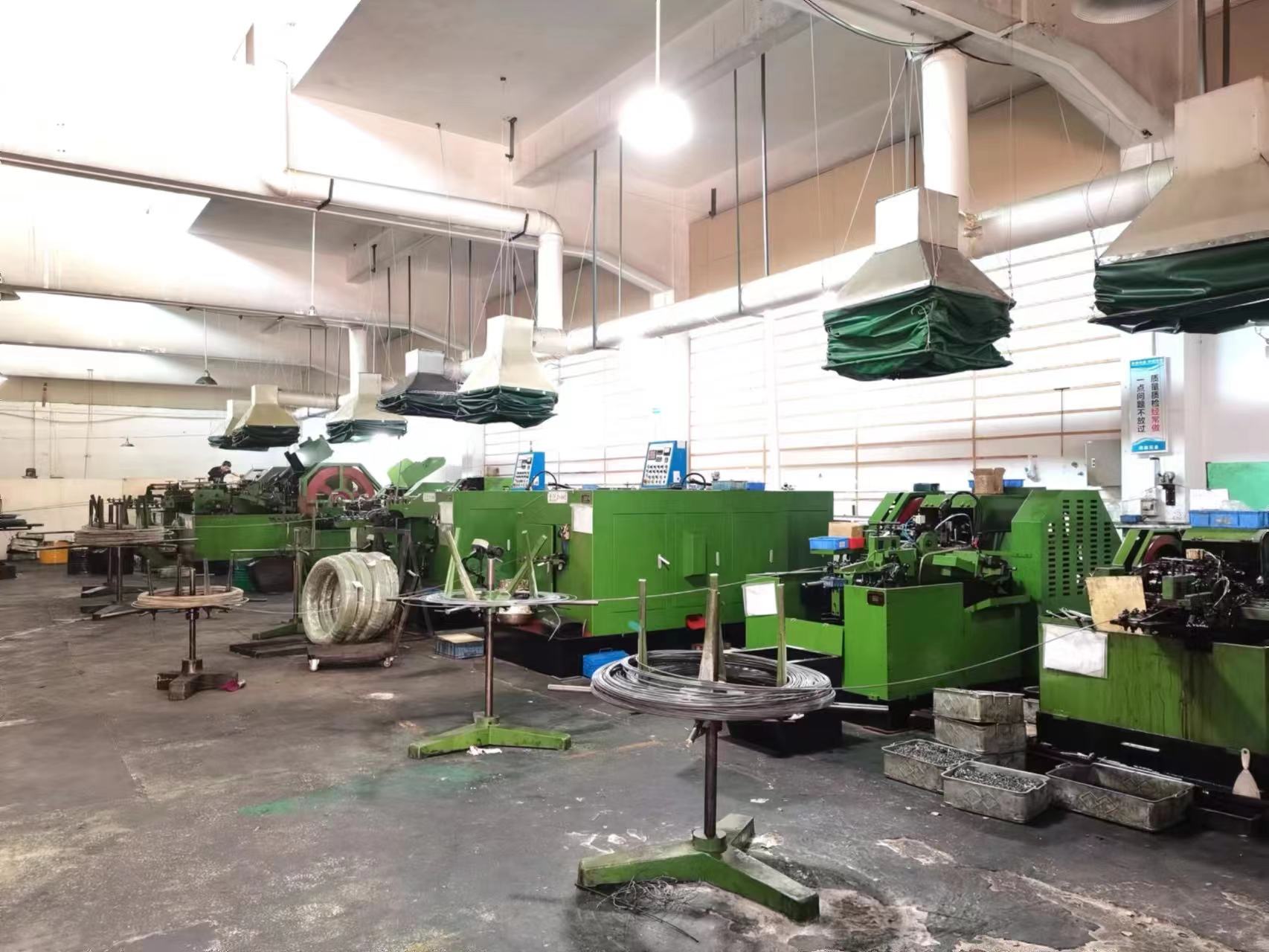 Production machines with material coils