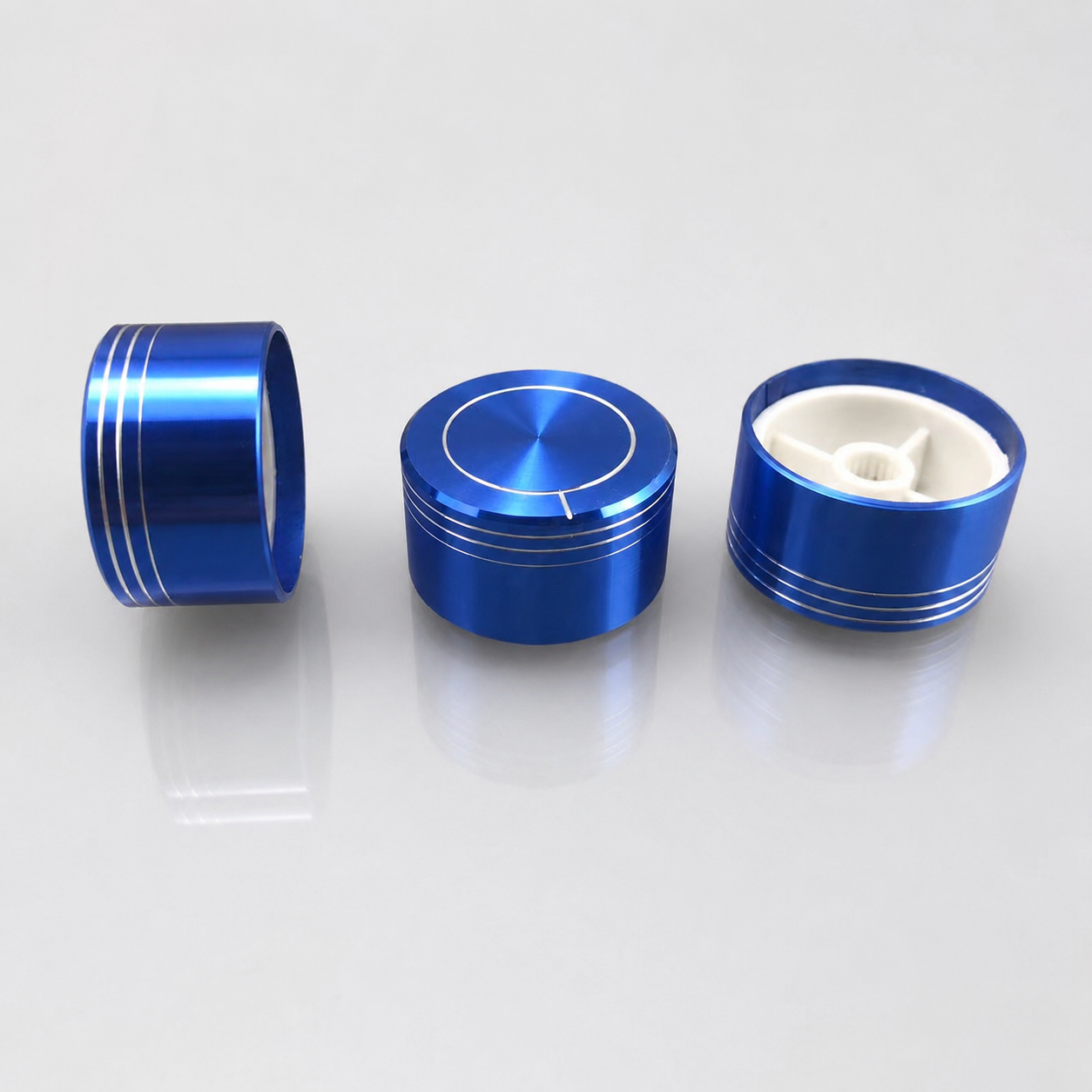 Blue control knobs